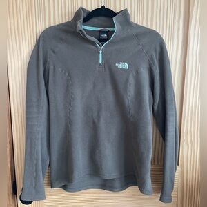 The North Face Polartec Quarter Zip Fleece Pull Over Jacket Brown Size S